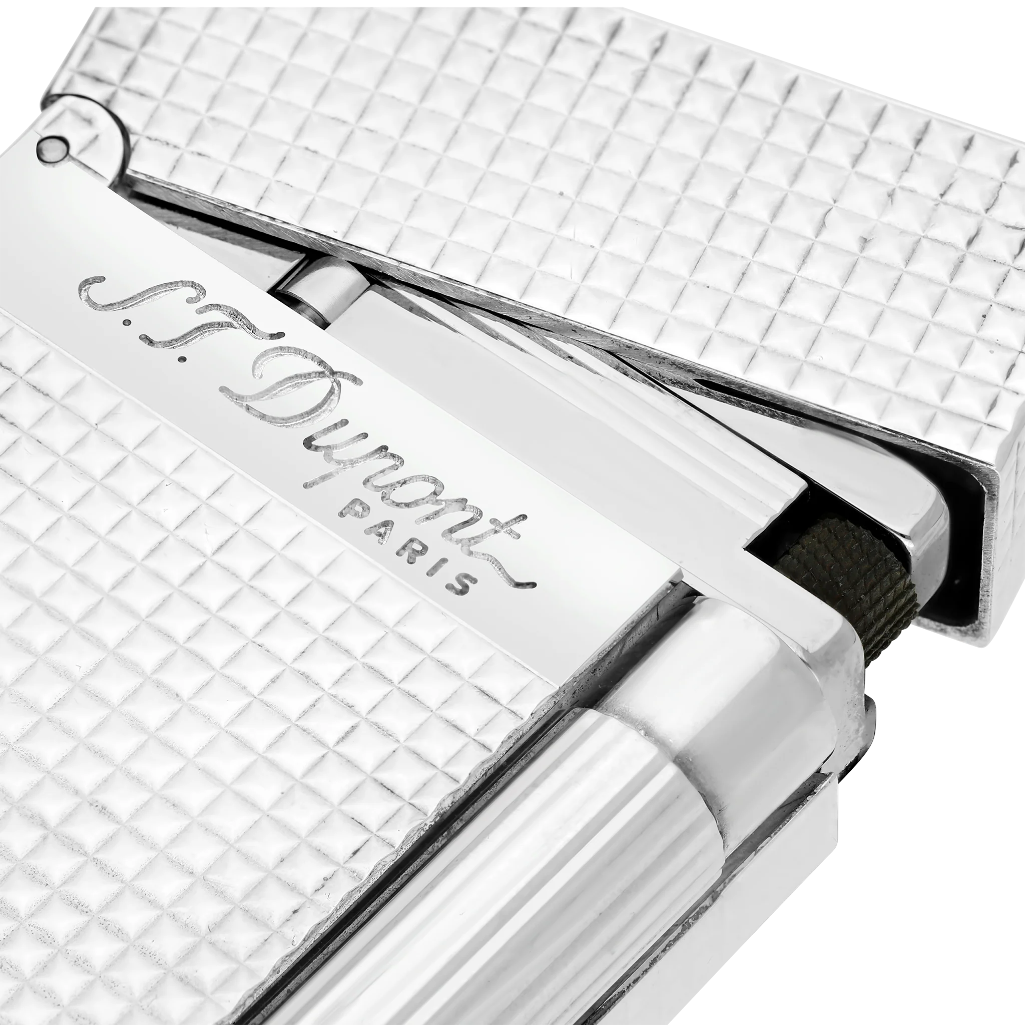 Guilloche lighter silver